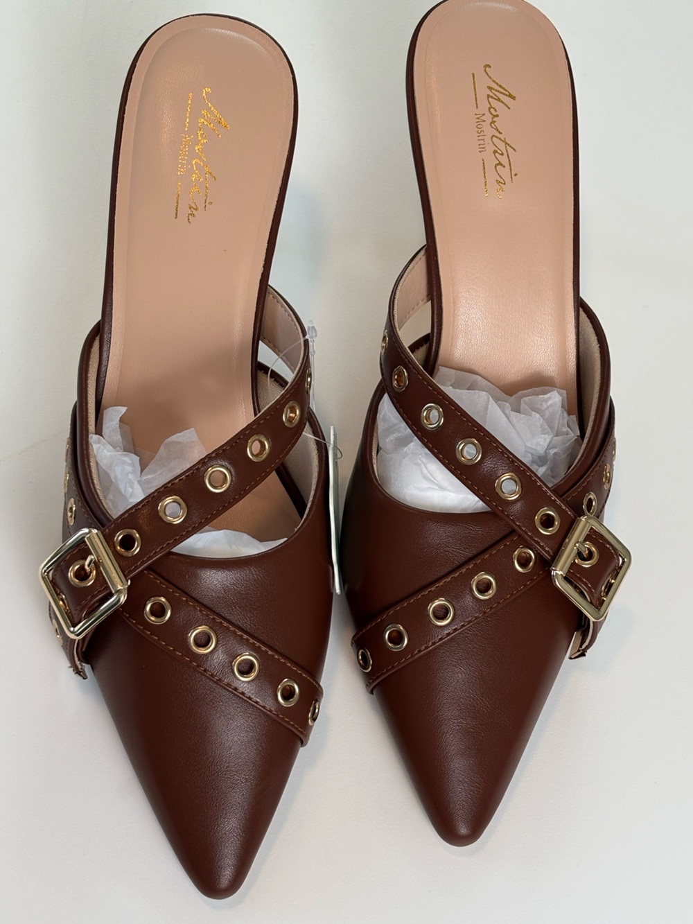 Bundle 2/$30! NEW Brown Grommet Strap Mule with Buckle Detail 10
